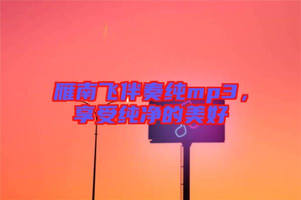 雁南飛伴奏純mp3，享受純凈的美好