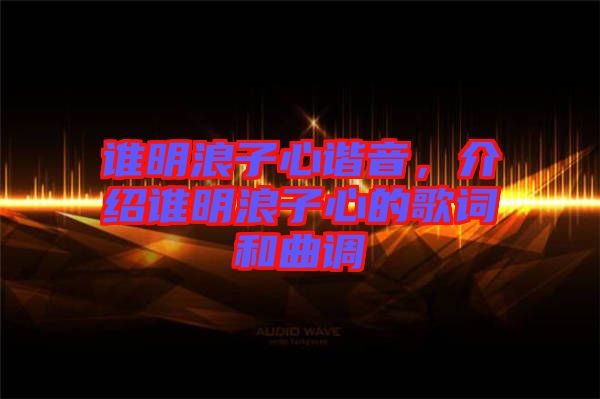 誰明浪子心諧音，介紹誰明浪子心的歌詞和曲調