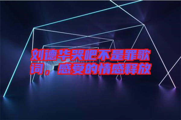 劉德華哭吧不是罪歌詞，感受的情感釋放