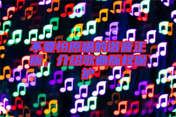 不要怕原唱的諧音正版，介紹歌曲版權保護
