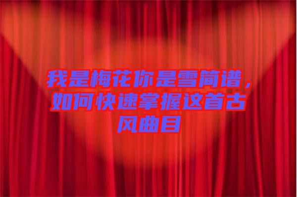 我是梅花你是雪簡譜，如何快速掌握這首古風曲目