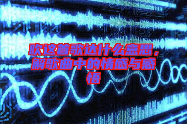 吹這首歌達什么意思，解歌曲中的情感與感悟
