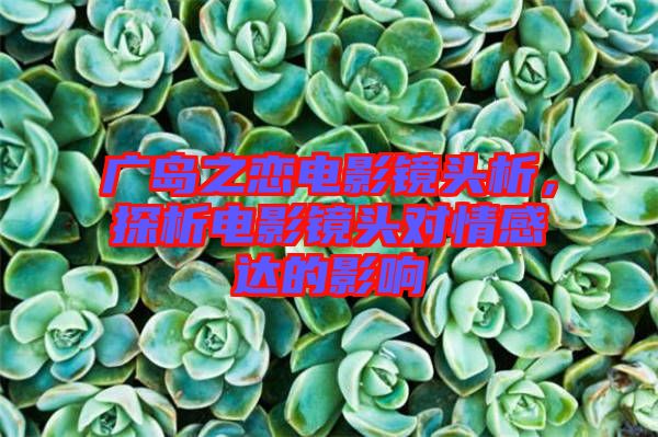 廣島之戀電影鏡頭析，探析電影鏡頭對情感達(dá)的影響