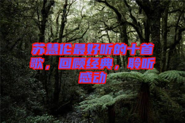 蘇慧倫最好聽的十首歌，回顧經典，聆聽感動