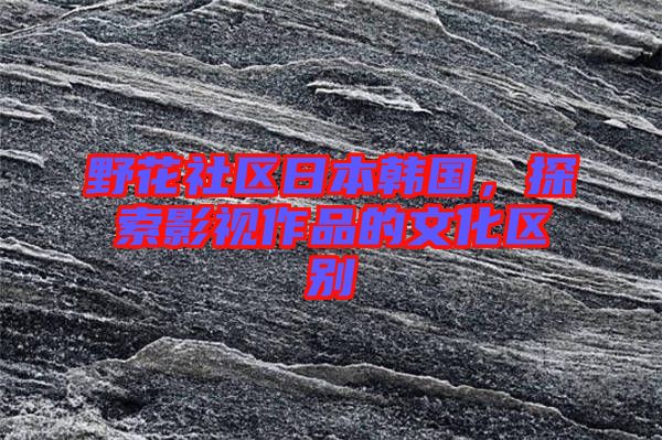 野花社區日本韓國，探索影視作品的文化區別
