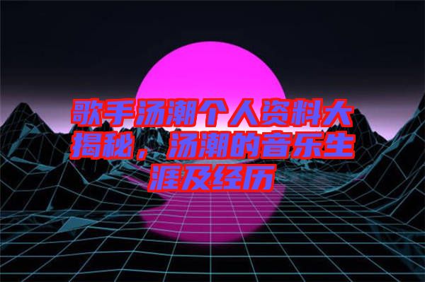 歌手湯潮個人資料大揭秘，湯潮的音樂生涯及經歷