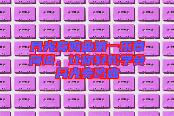 月光奏鳴曲第一樂章簡譜，讓你輕松學會月光奏鳴曲