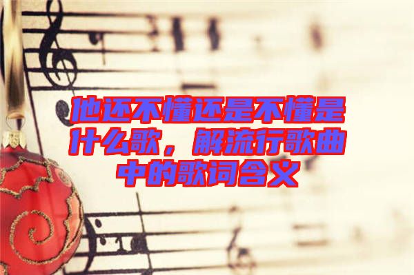 他還不懂還是不懂是什么歌，解流行歌曲中的歌詞含義