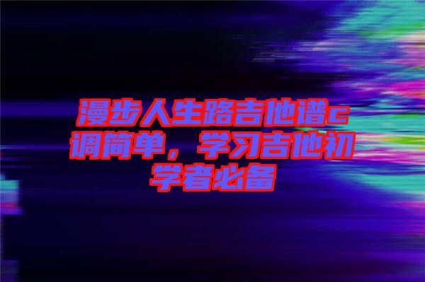 漫步人生路吉他譜c調(diào)簡單，學習吉他初學者必備