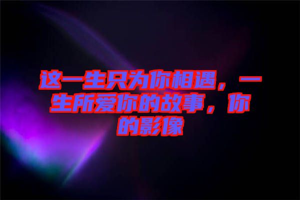 這一生只為你相遇，一生所愛你的故事，你的影像