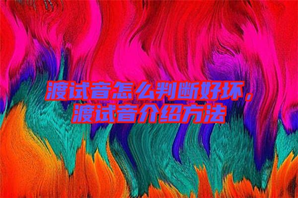 渡試音怎么判斷好壞，渡試音介紹方法