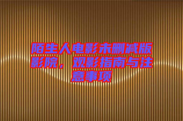 陌生人電影未刪減版影院，觀影指南與注意事項