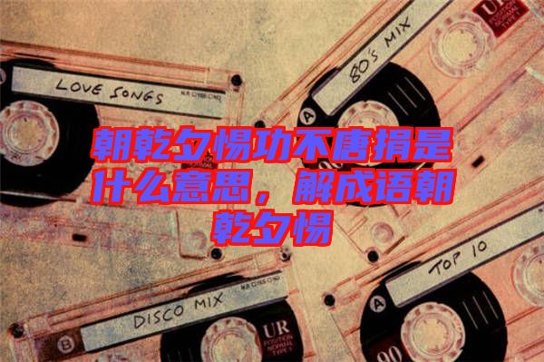 朝乾夕惕功不唐捐是什么意思，解成語(yǔ)朝乾夕惕