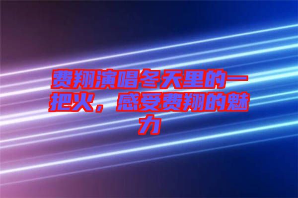 費翔演唱冬天里的一把火，感受費翔的魅力