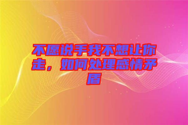 不愿說手我不想讓你走，如何處理感情矛盾