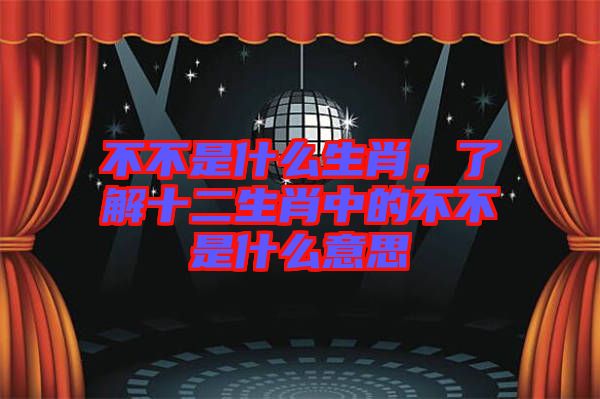 不不是什么生肖，了解十二生肖中的不不是什么意思