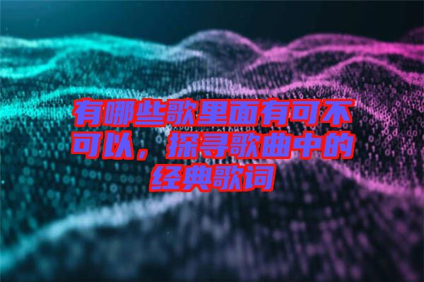 有哪些歌里面有可不可以，探尋歌曲中的經典歌詞