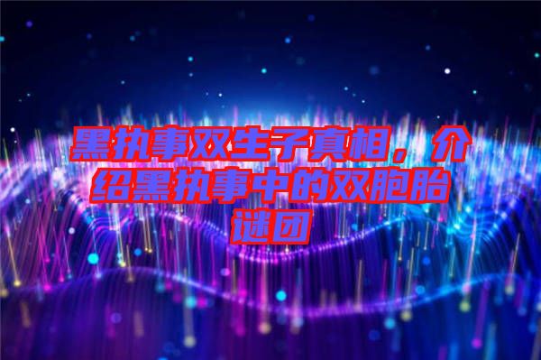 黑執(zhí)事雙生子真相，介紹黑執(zhí)事中的雙胞胎謎團(tuán)