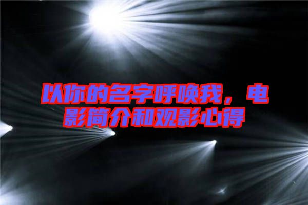 以你的名字呼喚我，電影簡介和觀影心得