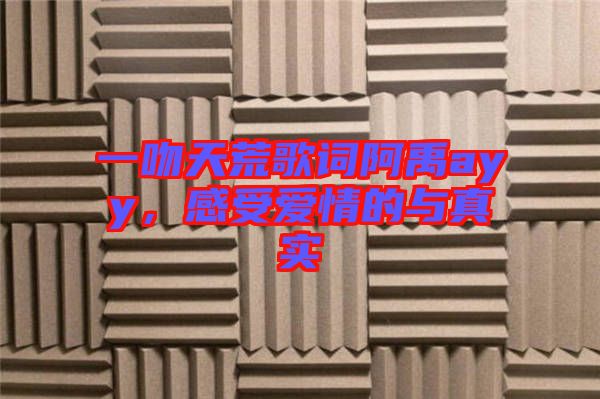 一吻天荒歌詞阿禹ayy，感受愛情的與真實