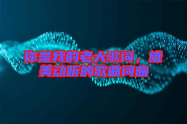你是我的老大歌詞，唯美動聽的歌曲詞曲