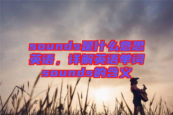 sounds是什么意思英語，詳解英語單詞sounds的含義