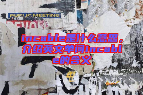 incable是什么意思，介紹英文單詞incable的含義