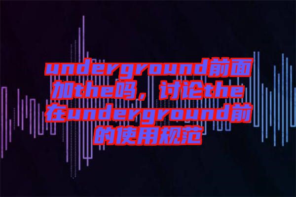 underground前面加the嗎，討論the在underground前的使用規范