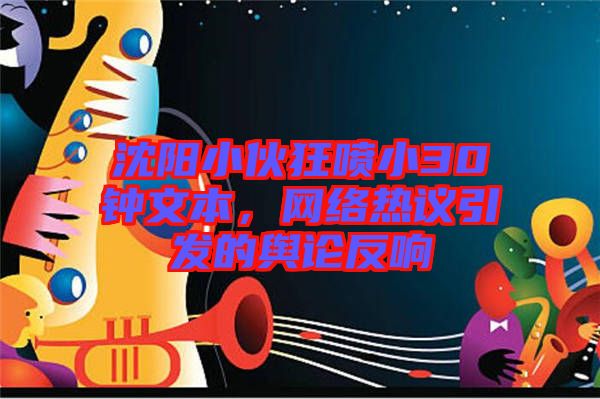 沈陽小伙狂噴小30鐘文本，網絡熱議引發(fā)的輿論反響