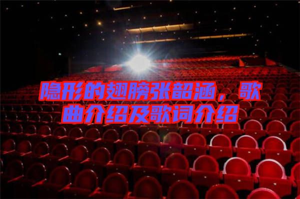 隱形的翅膀張韶涵，歌曲介紹及歌詞介紹