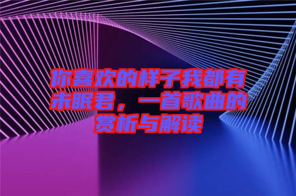 你喜歡的樣子我都有未眠君，一首歌曲的賞析與解讀