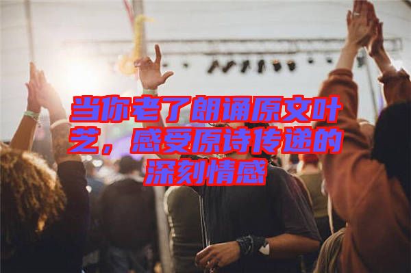 當你老了朗誦原文葉芝，感受原詩傳遞的深刻情感