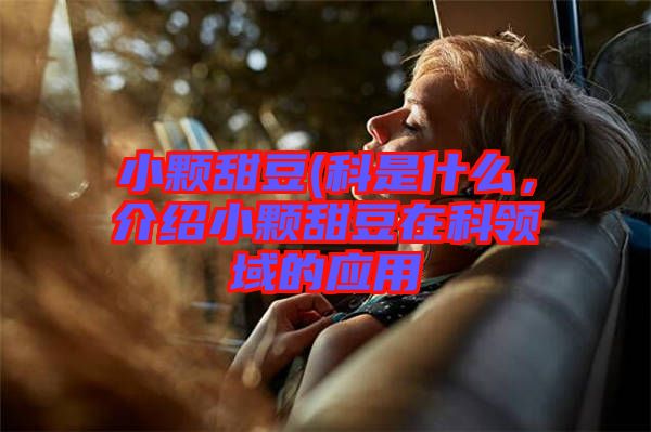 小顆甜豆(科是什么，介紹小顆甜豆在科領域的應用