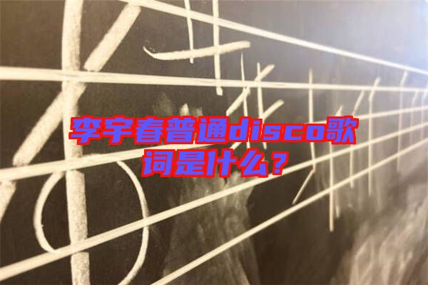 李宇春普通disco歌詞是什么？
