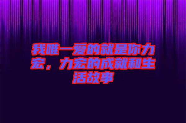我唯一愛的就是你力宏，力宏的成就和生活故事
