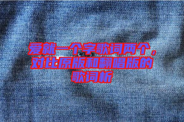 愛就一個字歌詞兩個，對比原版和翻唱版的歌詞析