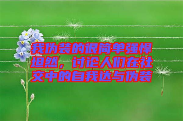 我偽裝的很簡單強悍坦然，討論人們在社交中的自我達與偽裝