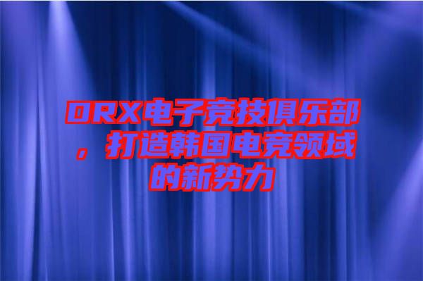 DRX電子競技俱樂部，打造韓國電競領(lǐng)域的新勢力