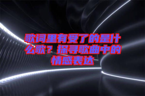 歌詞里有受了的是什么歌？探尋歌曲中的情感表達(dá)