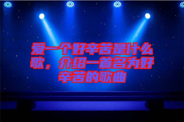愛一個好辛苦是什么歌，介紹一首名為好辛苦的歌曲