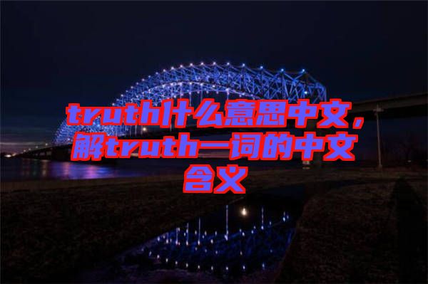 truth什么意思中文，解truth一詞的中文含義