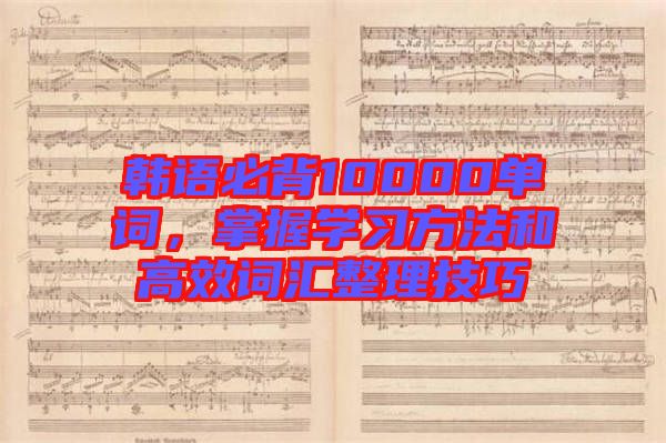 韓語必背10000單詞，掌握學習方法和高效詞匯整理技巧