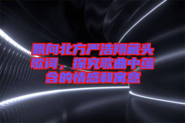 飄向北方嚴浩翔藏頭歌詞，探究歌曲中蘊含的情感和寓意