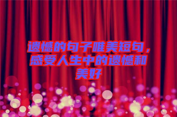 遺憾的句子唯美短句，感受人生中的遺憾和美好