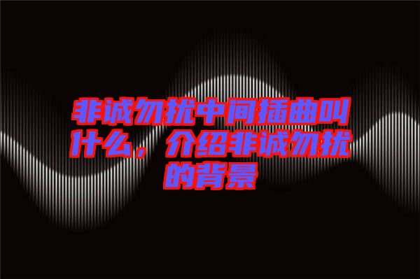 非誠勿擾中間插曲叫什么，介紹非誠勿擾的背景